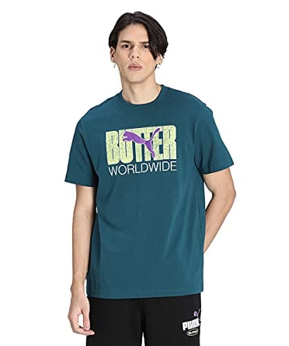 Image of PUMA x Butter Goods Short Sleeve Crew Neck Teal Mens T-Shirt 532442 40