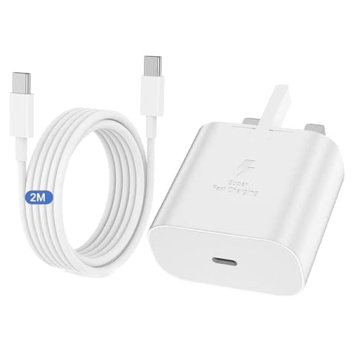Image of Samsung Charger Fast Charge, 2M USB C Phone Cable and Plug for Samsung Galaxy S26 S25 S24 S23 S22 S21 S20 A33 A34 A35 A36 A53 A54 A55 A56 A17 A16 A15 A25 A26 A06,USBC Charging Lead with Type C Plug