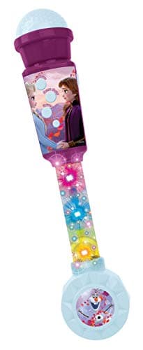 Image of LEXIBOOK, Frozen, Lighting Microphone for children, musical toy game, built-in speaker, light effects, Aux-in cable plug, purple/blue, MIC90FZ