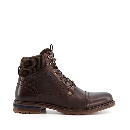 Image of Dune Mens Candor Toe Cap Worker Boots Size UK 7 Brown Flat Heel Lace Up Boots