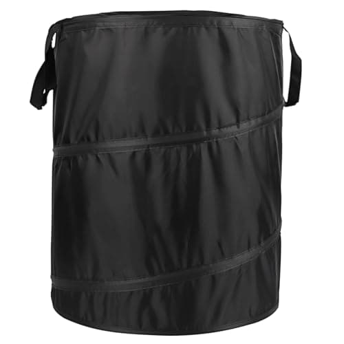 Image of Pop Up Garden Waste Bag Oxford Cloth Collapsible Large Heavy Duty Sack With Handles For Waste Rubbish Toys Etc Garden Bag For Storage Gardening Reusable Container for Lawn Care (Black-90L)
