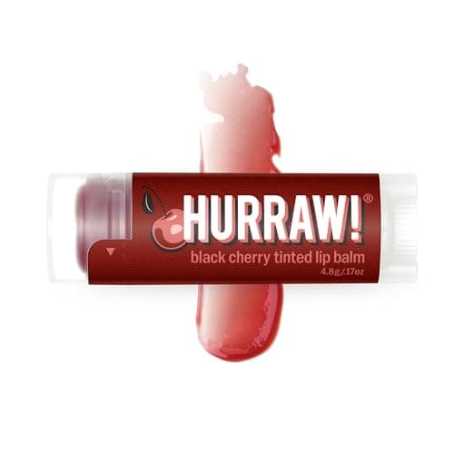 Image of Hurraw! Black Cherry Tinted Lip Balm: (Sheer Red Tint) Organic, Certified Vegan, Cruelty and Gluten Free. Non-GMO, 100% Natural Ingredients. Bee, Shea, Soy and Palm Free. Made in USA