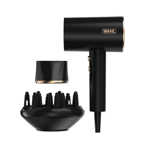 Image of Wahl Ionic Flow Hairdryer, Professional Drying, Frizz-Free, Powerful, Lightweight, Cold Shot, Heat Concentrating, Diffuser, Fast Speed, Styling, Compact, Travel