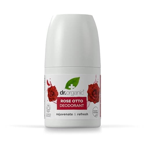 Image of Dr Organic Rose Otto Deodorant, Aluminium Free, Mens, Womens, Natural, Vegan, Cruelty-Free, Paraben & SLS-Free, Organic, 50ml, Packaging may vary