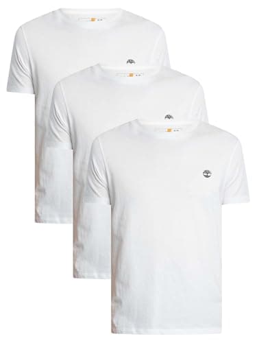 Image of Timberland Men's 3 Pack Dustan Slim T-Shirts, White, L