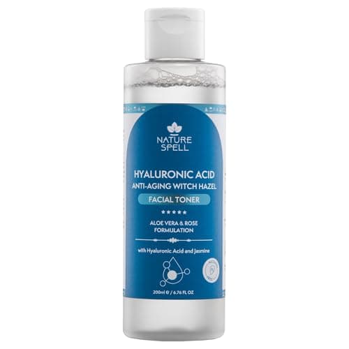 Image of Nature Spell Hyaluronic Acid Face Toner, Hydrating & Pore Refining, Helps Improve Skin Texture, with Aloe Vera & Rose Water, Alcohol-Free, Vegan Skincare, 200ml