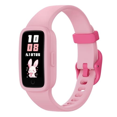 Image of BIGGERFIVE Vigor 3 Kids Fitness Tracker Watch, AMOLED Screen, No App or Phone Needed, 3ATM Waterproof, Heart Rate & Sleep Monitor, Pedometer & Step Counter Smart Watch for Girls Ages 5-15 (Pink)