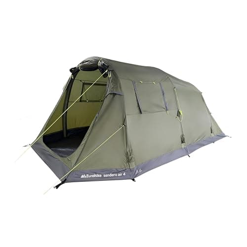 Image of Eurohike Sendero AIR 4 Man Inflatable Tent with Porch & Spacious Living Area, 4 Person, Waterproof, Easy to Pitch, Tunnel Design, Ideal for Family Camping Trips & Festivals, 3000mm HH