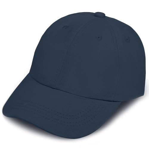 Image of BSBUY Baseball Cap Kids Classic Plain Baseball Hats, Polo Style Baseball Sun-Hat Unisex, Adjustable Sports Casual Cap Breathable Summer Sun Visor Hat Dad Hat for Outdoor Golf Tennis(Navy Blue)
