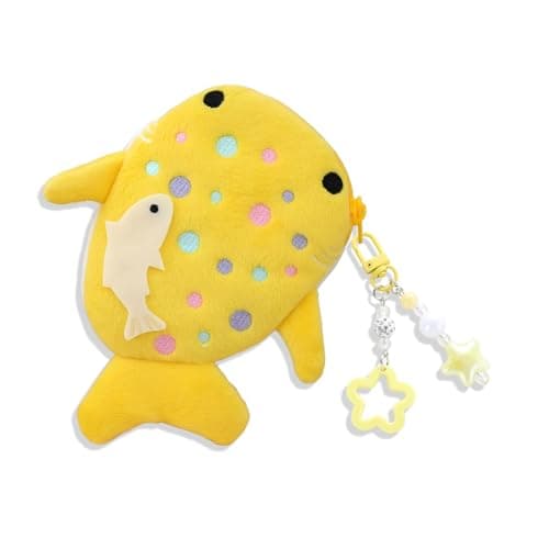 Image of Hoheng Plush Keychain Cute Bag Charms Whale Shark Coin Purse Kawaii Plush Change Purse Handmade Key Chain
