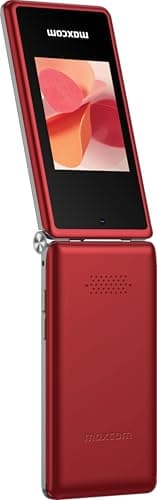 Image of Maxcom MM835 4G Flip Phone Mobile Phone with 2 Large Displays 3.5" & 2.4", Hearing Aid Compatibility (HAC), SOS Button, Unlocked & SIM Free, USB-C, Red