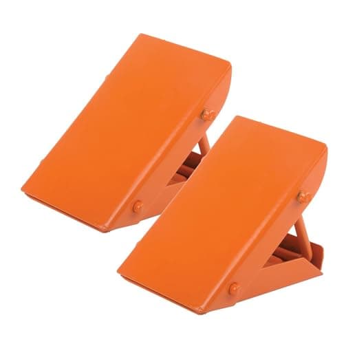 Image of Silverline Folding Steel Wheel Chocks Pair (525748), Multi-Coloured - Multi-Coloured