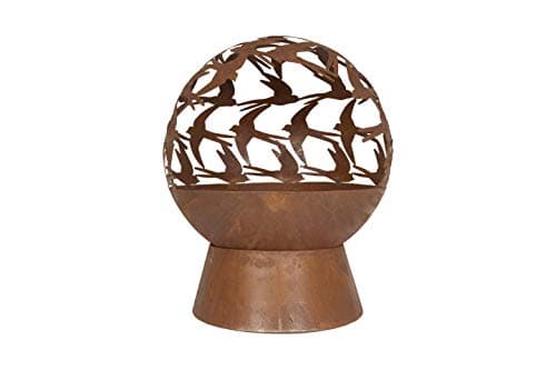 Image of La Hacienda Firpit Swallows Oxidised Fire Globe, Natural Rusted Oxidised, 50x50x61cm