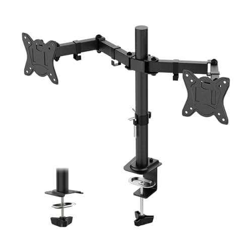 Image of GRIFEMA Dual Monitor Arm Desk Mount for 13-27 inch Screens, Ergonomic Double Arms with 360° Rotation, Swivel, Full Motion Tilt, Height Adjustable Monitor Stands, VESA 75x75 /100x100, GB2001A-2