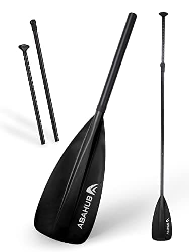 Image of Abahub SUP Paddles - 3 Piece Adjustable Stand up Paddle - Lightweight Oar for Paddleboard, Aluminum Alloy PU Coated Shaft 68" - 84", Black Plastic Nylon Blade