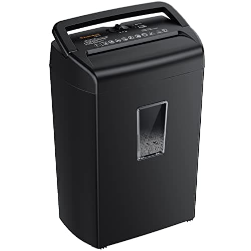 Image of Bonsaii 10-Sheet Home Shredder, Cross-Cut Paper Shredder, Shreds Credit Cards/Staples/Clips, Small Office Shredder Machine with 21L Wastebasket & Transparent Window, Black (C209-D Upgrade Version)