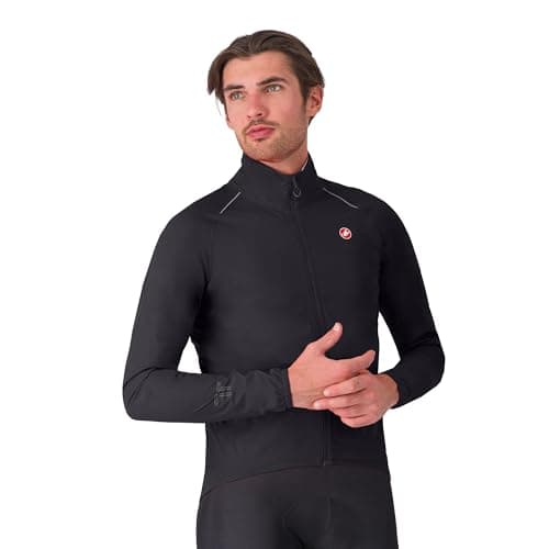 Image of CASTELLI Men’s Emergency 3 Rain Jacket, Waterproof Protective Cycling Apparel, 360 Reflectivity for Commuting & Road Cycling, Light Black, S