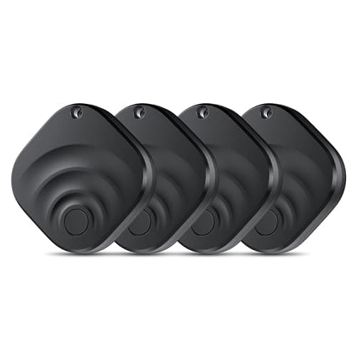 Image of TIMU Smart Tracker Tag 4 Pack for iOS and Android, Bluetooth 5.4 tracker Tag Works on Google and Apple's "Find My" app, 2 Years of Use, IP67 Waterproof Key Finder/Item Finder/Luggage Tracker(Black)