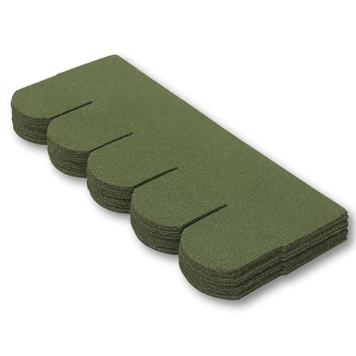 Image of Premium Asphalt Roof Shingles - 25 Pieces / 3 sqm | Green Fish Scales Design Felt Shingles 31.5 in x 12.4 in (80 x 31.5 cm) Weather Resistant & Heavy-Duty Roofing Felt