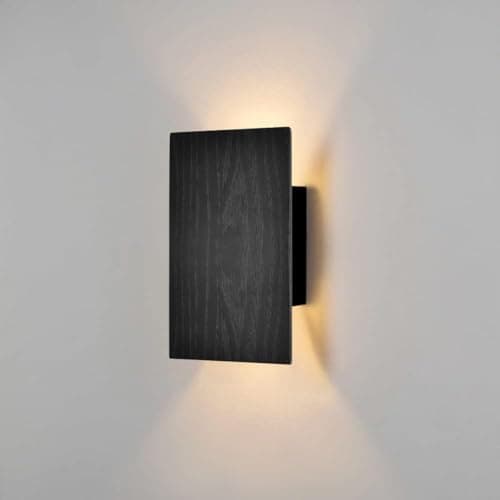 Image of ouglres Wall Lamp, Wood, Black Indoor Wall Light with Switch, Vintage Night Light LED Warm White, Wall Lamps in Modern Design for Bedroom, Living Room, Hallway, Staircase, Retro Bedside Lamp, 8W, 1