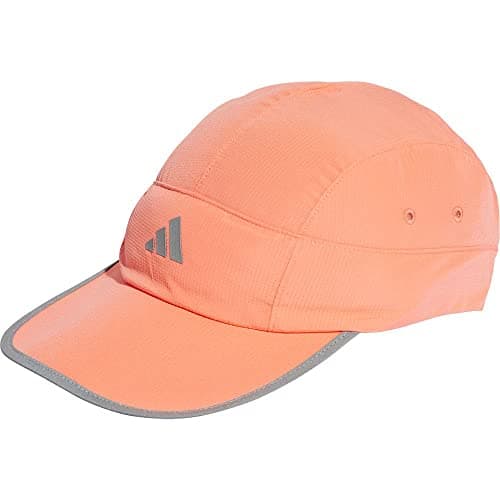 Image of adidas Unisex Running Packable HEAT.RDY X-City Cap, Coral Fusion/Reflective Silver, M