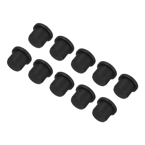 Image of sourcing map High Temp Silicone Plug Mount Dia 11.5mm/0.45 Inch T Shaped Solid Rubber Stopper Hole Plugs for Powder Coating Plating Waterproof Sealing Plugs Black Pack of 30(OD 14mm/0.55 Inch)