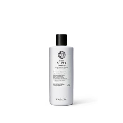 Image of Maria Nila Sheer Silver, Silver/Purple Shampoo, Neutralizes Brassy Yellow/Golden Shades in Blonde, White & Grey Hairs, Violet Pigments Gives Cool Tone, 100% Vegan & Sulfate/Paraben free, 350 ml
