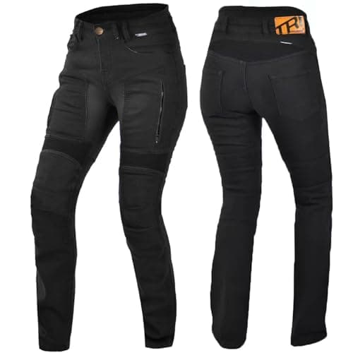 Image of Trilobite Parado Doublelayer Slim Ladies Motorcycle Jeans, black, 28/32