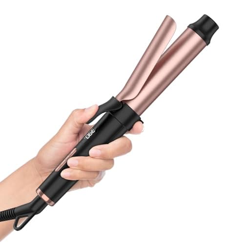 Image of Travel Curling Tongs for Short Hair, 25mm Mini Hair Tongs Iron for Europe, Portable Hair Wand Dual Voltage with 5 Heat Settings