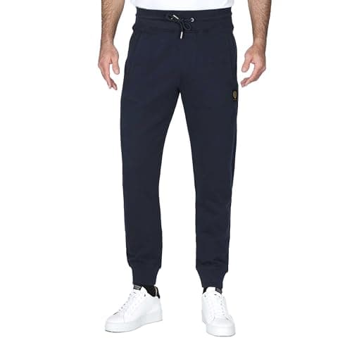 Image of Belstaff Mens Logo Patch Sweatpants M Dark Ink