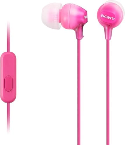 Image of Sony MDR-EX15AP Earphones with Smartphone Mic and Control - Pink