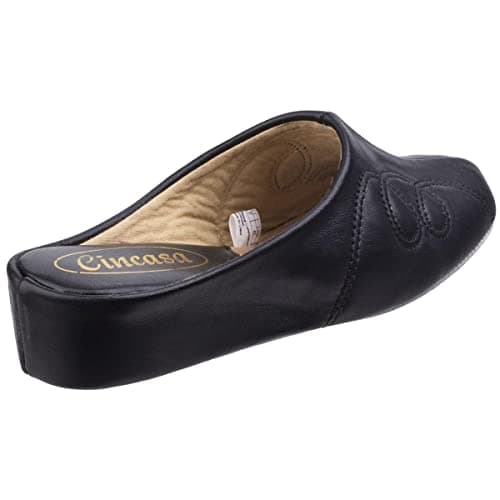 Image of Cincasa Mahon Womens Black Mule Leather Slipper - Size 8 UK - Black