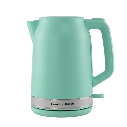 Image of Hamilton Beach Electric Kettle, Ella, 1.7L, Boil Dry Protection, Auto Shut Off, Detachable Filter, Lift & Grip Handle, Push Button Lid, Water Level Window, UK Strix Technology, Matte Mint - HBK3045MM