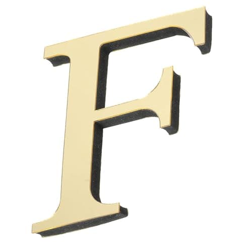 Image of TA-VIGOR 3D Acrylic Alphabet Wall Stickers, Mirror Letter F Self-Adhesive for Wall Decor for Birthday Party Wedding Home Room Letter Sign Decoration, Light Gold
