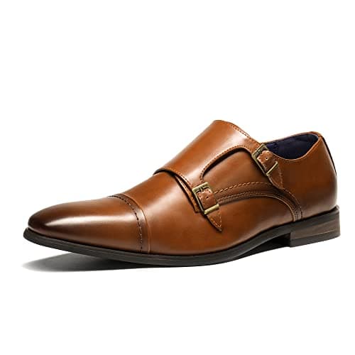 Image of Bruno Marc Men's Dress Loafer Shoes Monk Strap Slip On Loafers,Size 8,Camel,HUTCHINGSON_2