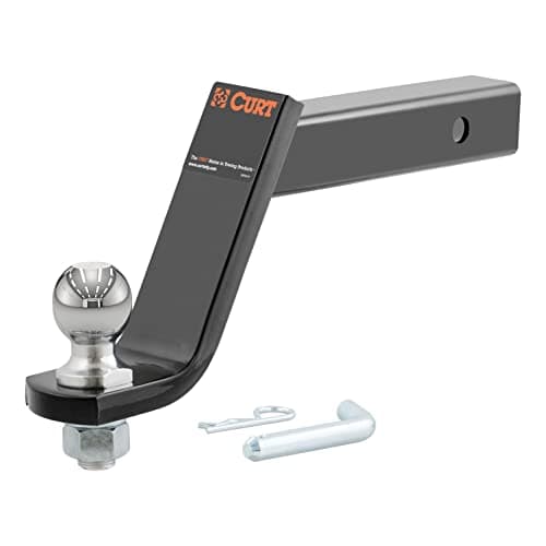 Image of CURT 45064 Lifted Truck Trailer Hitch Mount with 2-Inch Ball & Pin, Fits 2-in Receiver, 7,500 lbs, 6-Inch Drop, Black