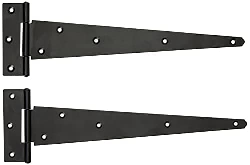 Image of Merriway BH04385 (2 Pcs) Heavy Duty Japanned Tee Hinge 300mm (12 inch) Black - Pack of 2 Pieces