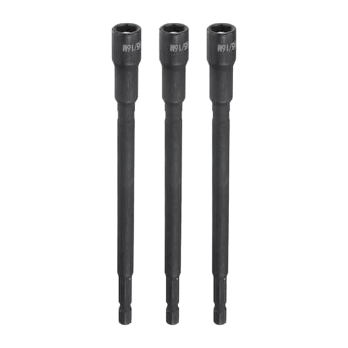 Image of sourcing map 3Pcs Magnetic Nut Driver 5/16" x 1/4" Long Quick Change Hex Shank Magnetic SAE Nut Driver CRV Steel for Impact Drive Nuts Bolts Driver Bit Set for Drill