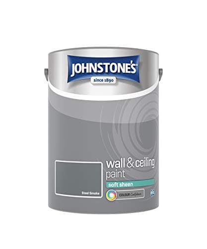 Image of Johnstone's - Wall & Ceiling Paint - Steel Smoke - Soft Sheen Finish - Emulsion Paint - Fantastic Coverage - Easy to Apply - Dry in 1-2 Hours - 12m2 Coverage per Litre - 5L