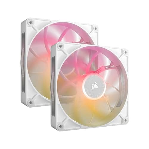 Image of CORSAIR iCUE LINK RX140 MAX RGB 140mm PWM Thick Fans with iCUE LINK System Hub – High-Static Pressure – Magnetic Dome Bearing – Dual Pack – White
