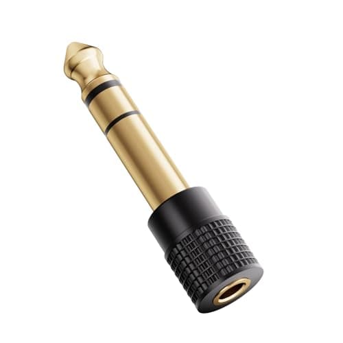 Image of VCELINK 6.35mm 1/4 Male to 3.5mm 1/8 Female Audio Adapter, Gold-Plated TRS Stereo Jack, Solid Brass Housing, for Headphones, Guitar, Mixer, Amp, Keyboard, 1 Pack