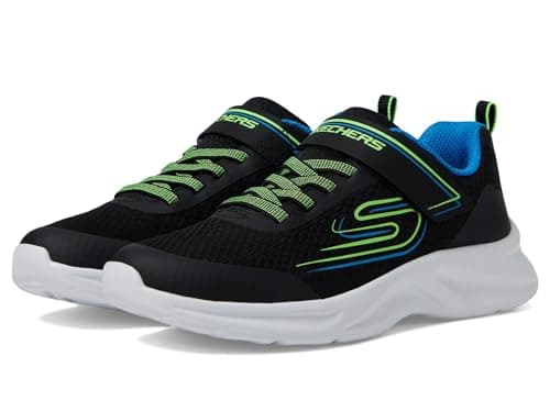Image of Skechers Boy's Dynamatic Swift Tread Sneakers, Black Textile/Synthetic/Blue & Lime Trim, 1 UK Child