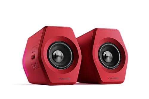 Image of HECATE G2000 Gaming Bluetooth Speakers for Desktop/PC, 2.75″ Drivers, 32W RMS, 12 RGB Effects, USB Sound Card, 3.5mm AUX Inputs, Red