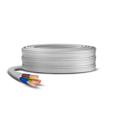 Image of 3 Core White 3183Y Flexible PVC Electrical Mains Cable BASEC Approved, 1.5mm(3 Meter)