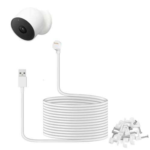 Image of 34ft Weatherproof Charging Cable for Google Nest Cam 2nd Gen (Outdoor/Indoor) – No Battery Change, Continuous Power Supply