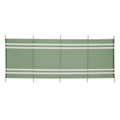 Image of Hi-Gear 5-Pole Wooden Windbreak, Durable & Protective Wind & Sun Shelter, 4 Panel, 3.45 Metre Structured Windstop, Ideal for Camping, Carvanning & Trips to the Beach, Green