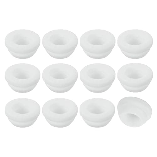 Image of sourcing map 12Pcs Rubber Grommets, Mount Dia 12mm ID 9mm Snap Firewall Hole Plug, Anti-Scratch Hole Cover Plug for Electrical Box Cable Wiring, White