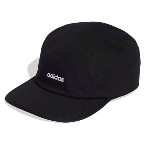 Image of adidas Unisex 5 Panel Cap Canvas, Black/White, S-M