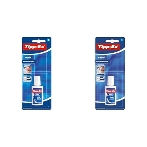 Image of Tipp-Ex Rapid, Correction Fluid Bottle, High Quality Correction Fluid, 20ml, Ideal for School, White, Pack of 2