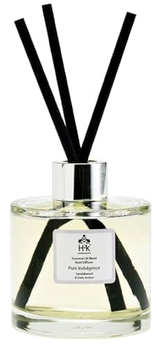 Image of Dark Amber & Sandalwood 100ml Reed Diffuser (Pure Indulgence) by H2K Botanicals